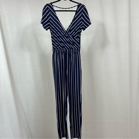 Express Striped Black and White Jumpsuit - Picture 4 of 9